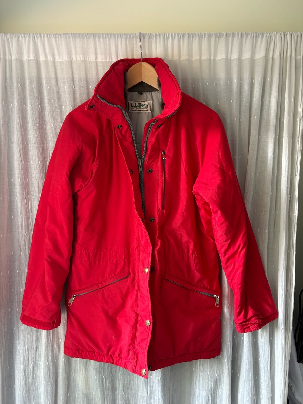Vintage 90s L.L. Bean Penobscot Bright Red Puffer Jacket